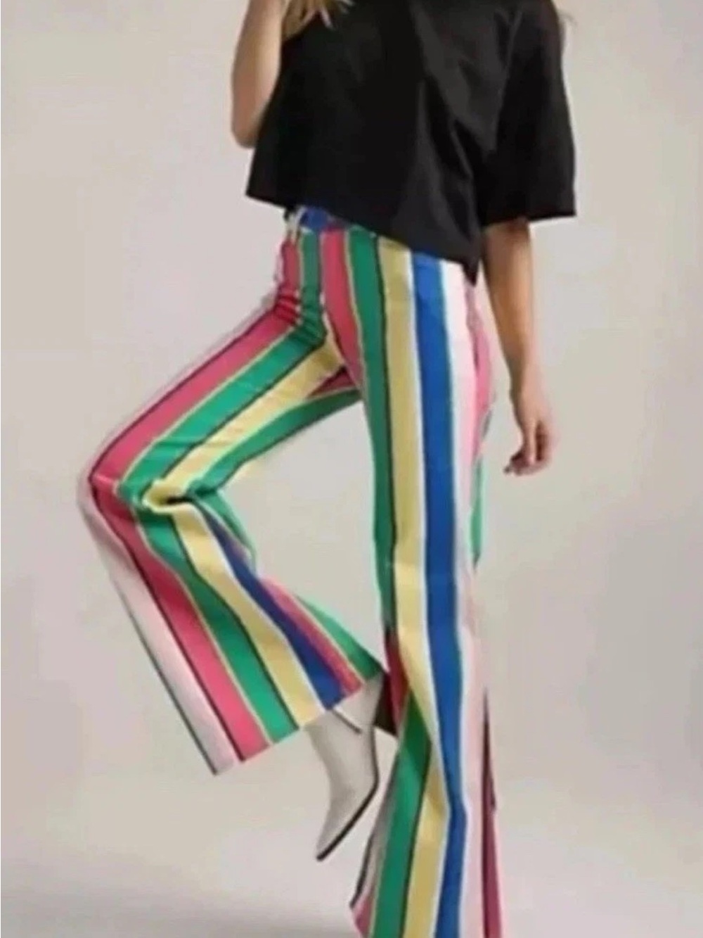 Wrangler Wanderer 622 High Rise Flare Jeans Womens Size 30x34 Multicolor Striped - Picture 2 of 11